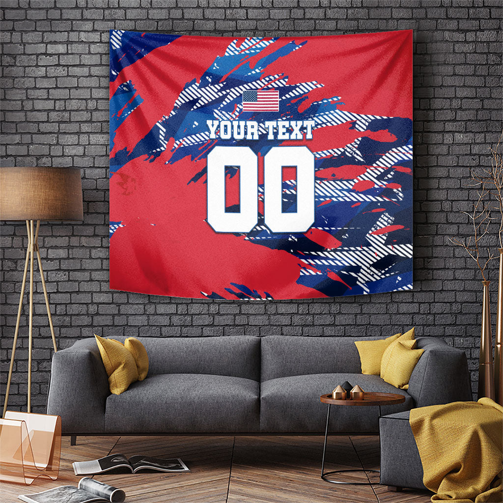 Personalized United States Soccer Eagle Tapestry American Flag Grunge Patriot Art