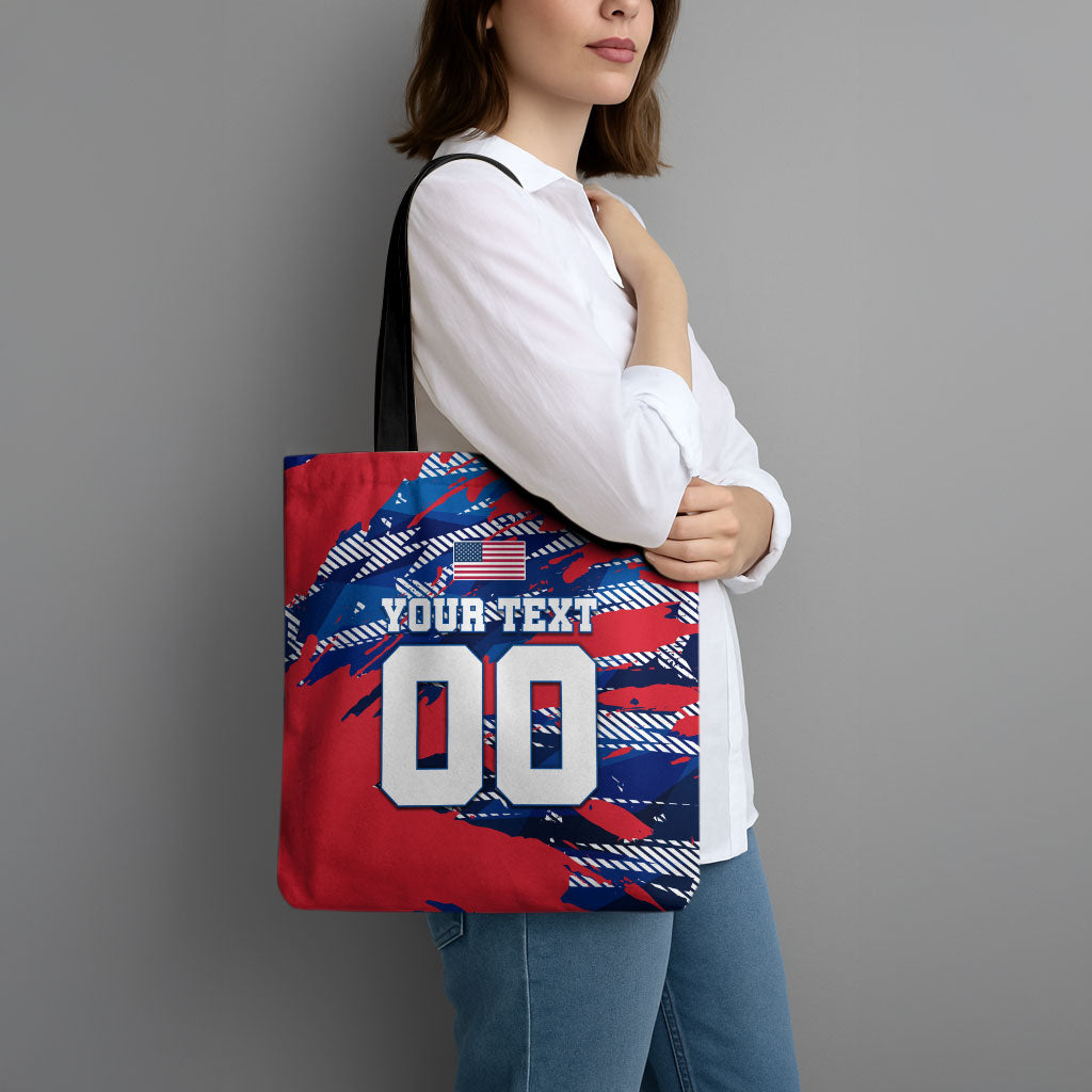Personalized United States Soccer Eagle Tote Bag American Flag Grunge Patriot Art
