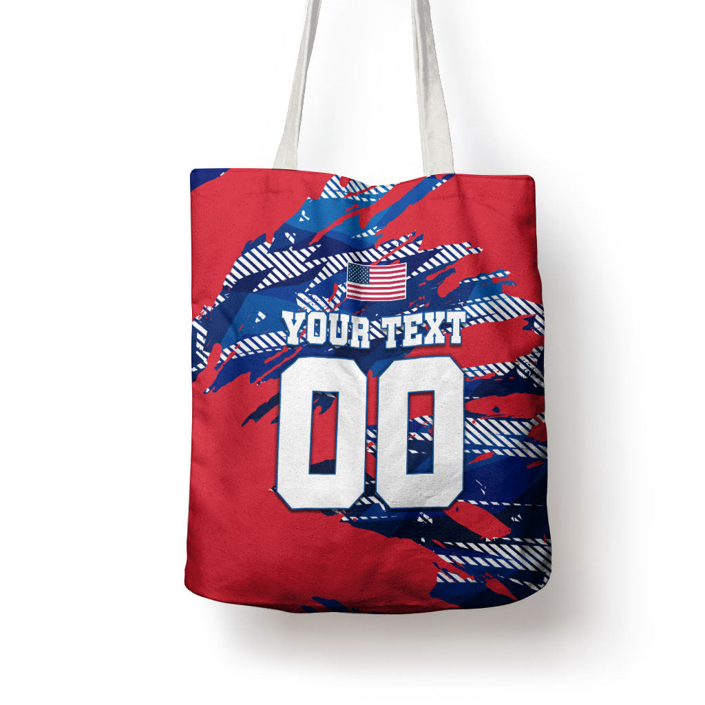 Personalized United States Soccer Eagle Tote Bag American Flag Grunge Patriot Art