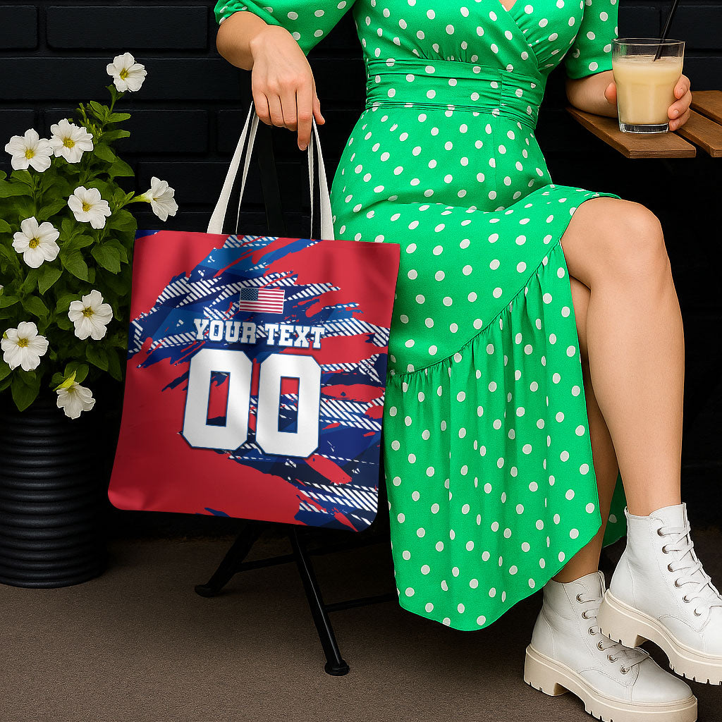 Personalized United States Soccer Eagle Tote Bag American Flag Grunge Patriot Art