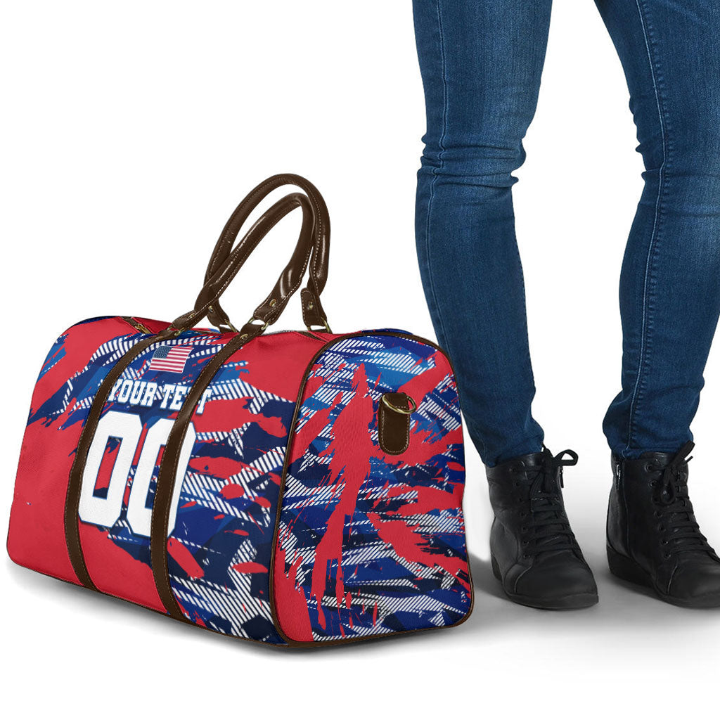 Personalized United States Soccer Eagle Travel Bag American Flag Grunge Patriot Art
