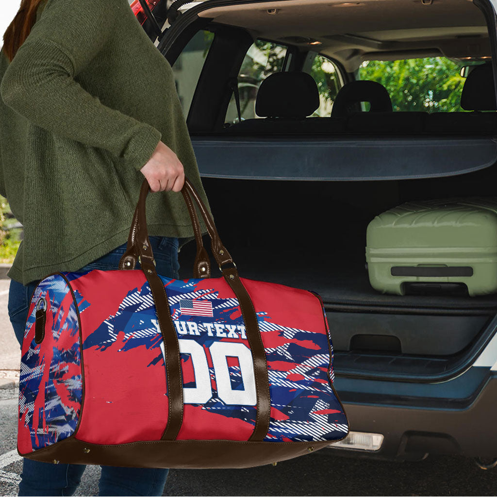 Personalized United States Soccer Eagle Travel Bag American Flag Grunge Patriot Art