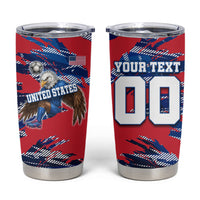 Personalized United States Soccer Eagle Tumbler Cup American Flag Grunge Patriot Art