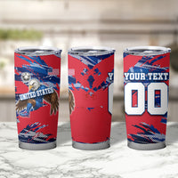 Personalized United States Soccer Eagle Tumbler Cup American Flag Grunge Patriot Art