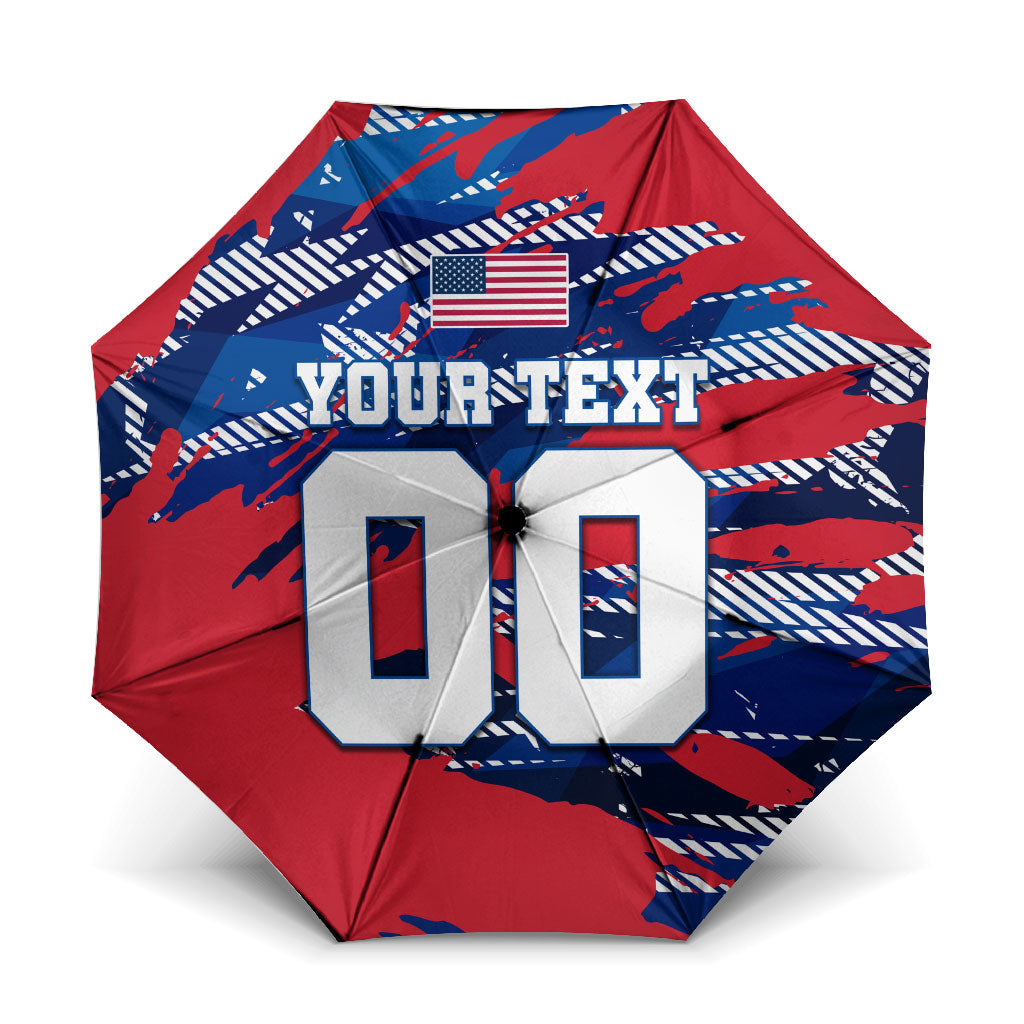 Personalized United States Soccer Eagle Umbrella American Flag Grunge Patriot Art