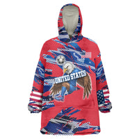 Personalized United States Soccer Eagle Wearable Blanket Hoodie American Flag Grunge Patriot Art