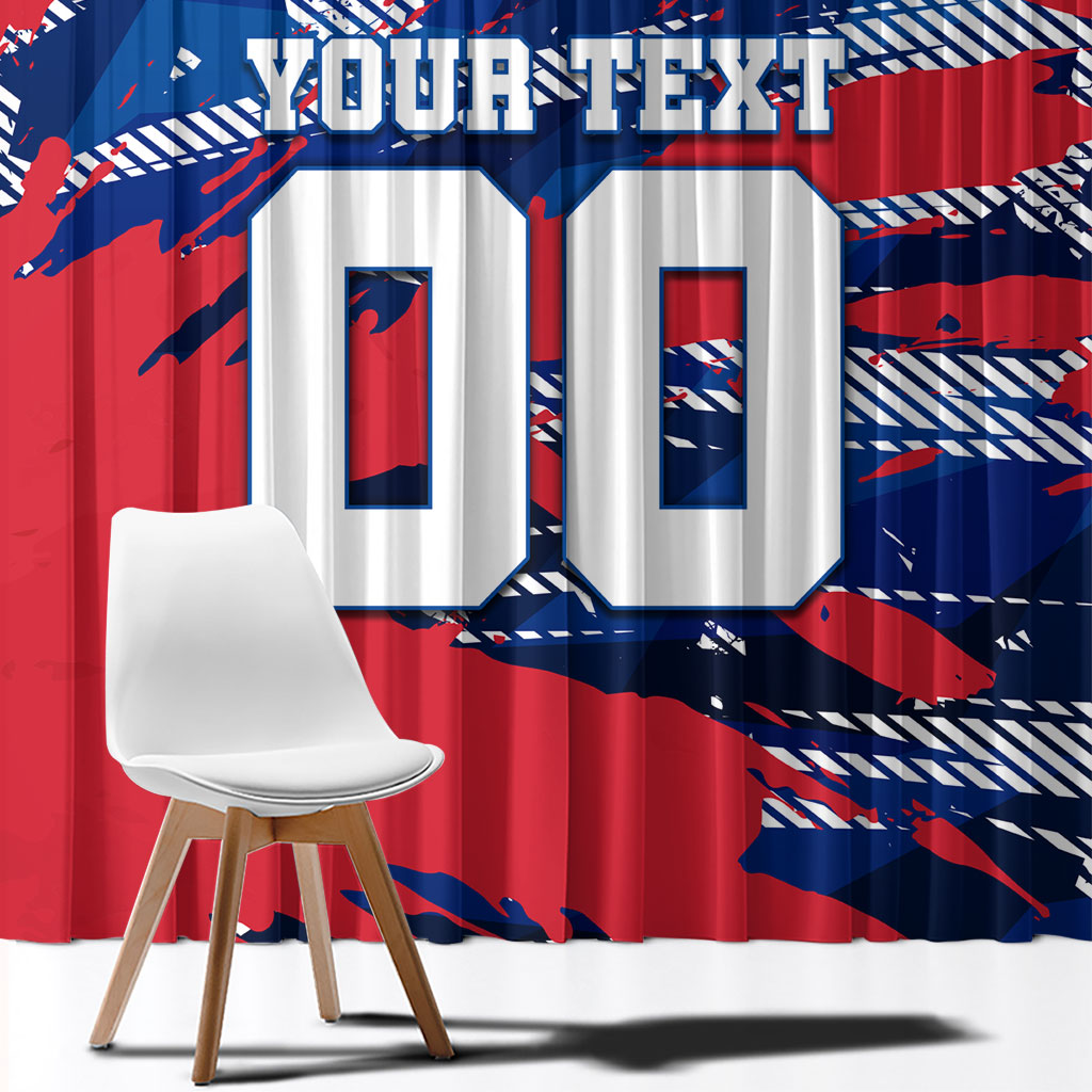 Personalized United States Soccer Eagle Window Curtain American Flag Grunge Patriot Art