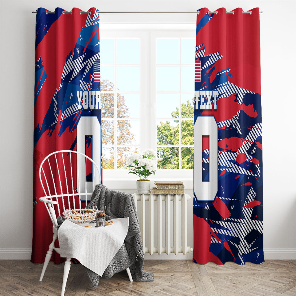 Personalized United States Soccer Eagle Window Curtain American Flag Grunge Patriot Art