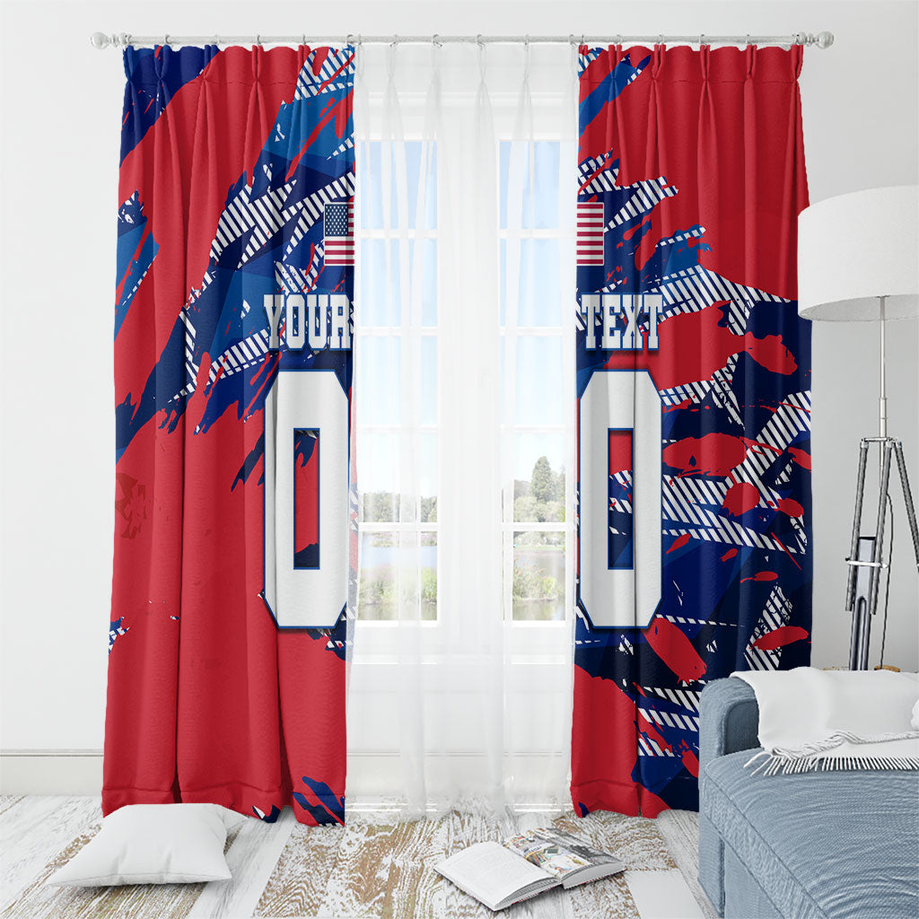 Personalized United States Soccer Eagle Window Curtain American Flag Grunge Patriot Art