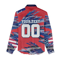 Personalized United States Soccer Eagle Women Casual Shirt American Flag Grunge Patriot Art