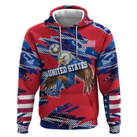 Personalized United States Soccer Eagle Zip Hoodie American Flag Grunge Patriot Art