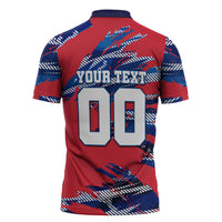Personalized United States Soccer Eagle Zipper Polo Shirt American Flag Grunge Patriot Art