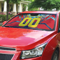Personalized DR Congo Football Leopard Victory Auto Sun Shade Congolese Soccer Comic Style
