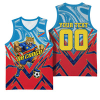 Personalized DR Congo Football Leopard Victory Basketball Jersey Congolese Soccer Comic Style