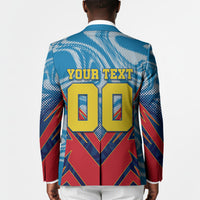 Personalized DR Congo Football Leopard Victory Blazer Congolese Soccer Comic Style