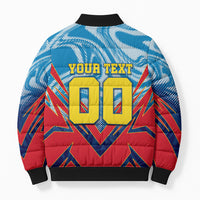 Personalized DR Congo Football Leopard Victory Bomber Puffer Jacket Congolese Soccer Comic Style