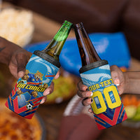 Personalized DR Congo Football Leopard Victory 4 in 1 Can Cooler Tumbler Congolese Soccer Comic Style