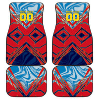 Personalized DR Congo Football Leopard Victory Car Mats Congolese Soccer Comic Style