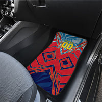 Personalized DR Congo Football Leopard Victory Car Mats Congolese Soccer Comic Style