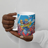 Personalized DR Congo Football Leopard Victory Ceramic Mug Congolese Soccer Comic Style