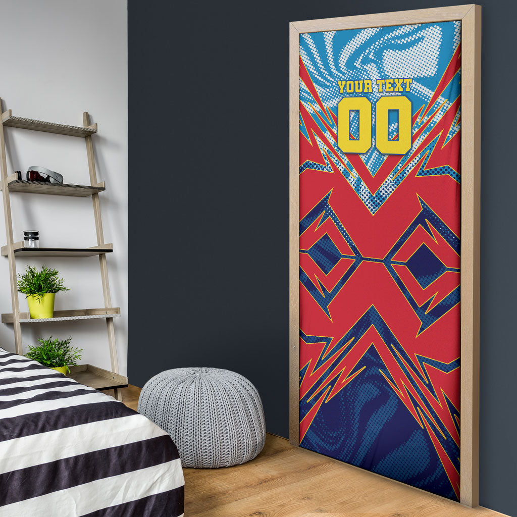 Personalized DR Congo Football Leopard Victory Door Cover Congolese Soccer Comic Style