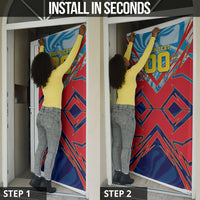 Personalized DR Congo Football Leopard Victory Door Cover Congolese Soccer Comic Style