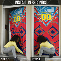 Personalized DR Congo Football Leopard Victory Door Cover Congolese Soccer Comic Style
