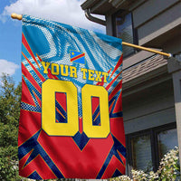 Personalized DR Congo Football Leopard Victory Garden Flag Congolese Soccer Comic Style