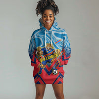 Personalized DR Congo Football Leopard Victory Hoodie Dress Congolese Soccer Comic Style