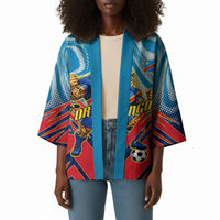 Personalized DR Congo Football Leopard Victory Kimono Congolese Soccer Comic Style