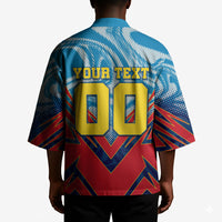 Personalized DR Congo Football Leopard Victory Kimono Congolese Soccer Comic Style