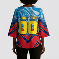 Personalized DR Congo Football Leopard Victory Kimono Sleeve Blouse Congolese Soccer Comic Style
