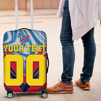 Personalized DR Congo Football Leopard Victory Luggage Cover Congolese Soccer Comic Style