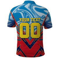 Personalized DR Congo Football Leopard Victory Polo Shirt Congolese Soccer Comic Style
