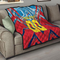 Personalized DR Congo Football Leopard Victory Quilt Congolese Soccer Comic Style