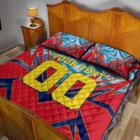 Personalized DR Congo Football Leopard Victory Quilt Bed Set Congolese Soccer Comic Style