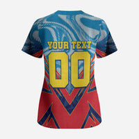 Personalized DR Congo Football Leopard Victory Scrub Top Congolese Soccer Comic Style