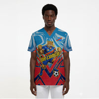 Personalized DR Congo Football Leopard Victory Scrub Top Congolese Soccer Comic Style