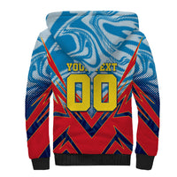 Personalized DR Congo Football Leopard Victory Sherpa Hoodie Congolese Soccer Comic Style