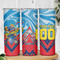 Personalized DR Congo Football Leopard Victory Skinny Tumbler Congolese Soccer Comic Style