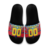 Personalized DR Congo Football Leopard Victory Slide Sandals Congolese Soccer Comic Style