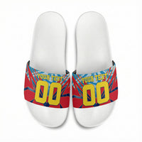 Personalized DR Congo Football Leopard Victory Slide Sandals Congolese Soccer Comic Style