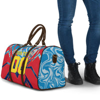 Personalized DR Congo Football Leopard Victory Travel Bag Congolese Soccer Comic Style