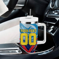 Personalized DR Congo Football Leopard Victory Tumbler With Handle Congolese Soccer Comic Style