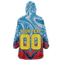 Personalized DR Congo Football Leopard Victory Wearable Blanket Hoodie Congolese Soccer Comic Style