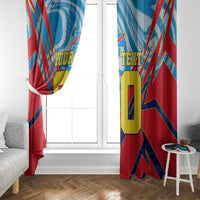 Personalized DR Congo Football Leopard Victory Window Curtain Congolese Soccer Comic Style