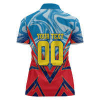 Personalized DR Congo Football Leopard Victory Women Polo Shirt Congolese Soccer Comic Style