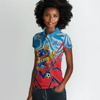 Personalized DR Congo Football Leopard Victory Women Polo Shirt Congolese Soccer Comic Style