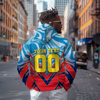 Personalized DR Congo Football Leopard Victory Zip Hoodie Congolese Soccer Comic Style
