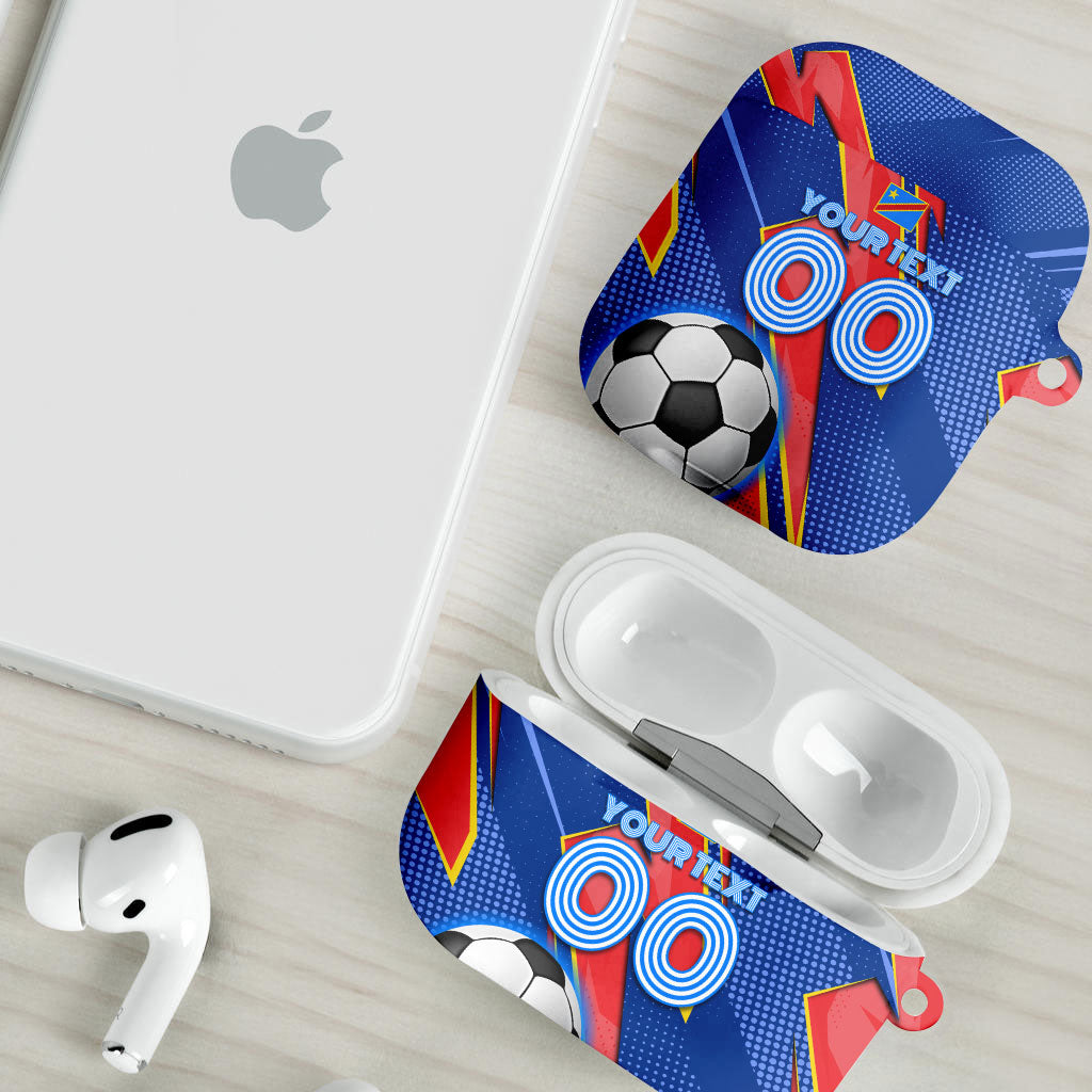 Personalized DR Congo Football Leopard GOAL AirPods Case Congolese Football Champion - Dynamic Halftone Soccer Style